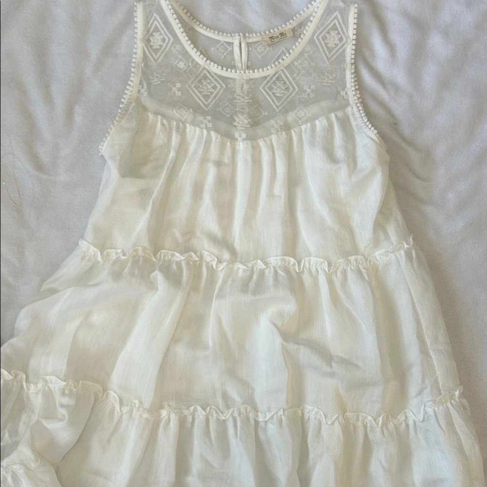 White Miss Me trapeze dress